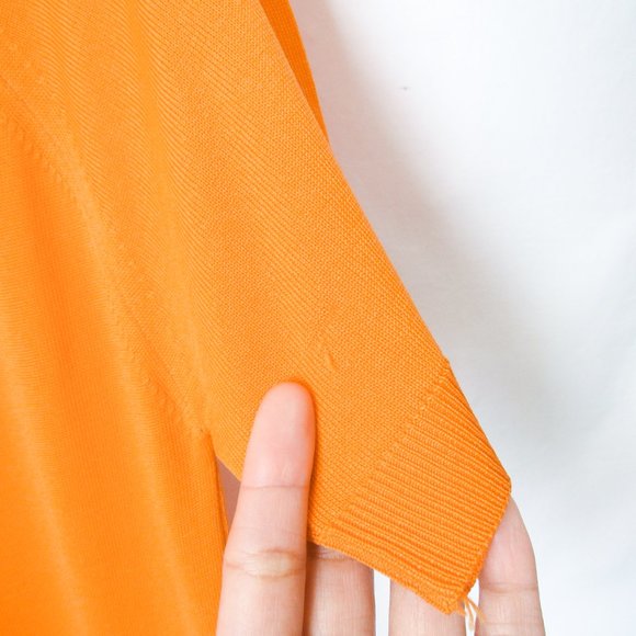 TRUE VINTAGE 60s Bright Orange Golf Shirt Preppy Sporty Style Stretch Knit- S - Picture 7 of 9